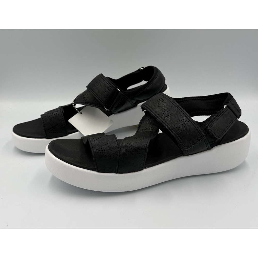 Skechers Cali Yoga Foam Sandals Women's Size 9 Black Platforms Adjustable NWT